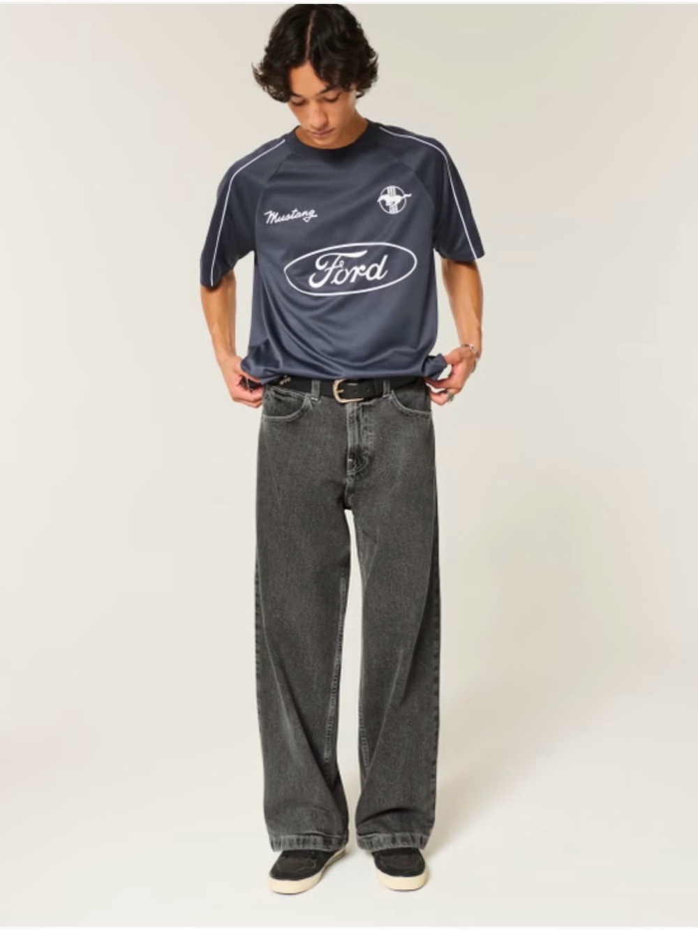 Hollister Super Baggy Jeans 32x32 Washed Black (Dark Gray) Y2K Skater Wide Leg